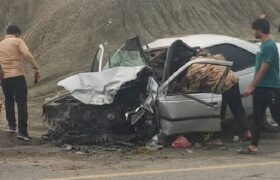 یک کشته در برخورد پژو با خودروی سوخت‌بر در جاده سندرک–میناب