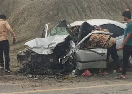 یک کشته در برخورد پژو با خودروی سوخت‌بر در جاده سندرک–میناب