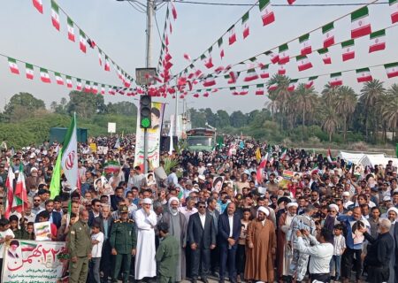 راهپیمایی ۲۲بهمن میناب به روایت تصویر