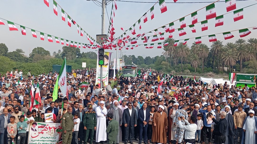 راهپیمایی ۲۲بهمن میناب به روایت تصویر